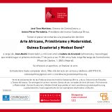 Presentación del libro "Arte Africano, Primitivismo y Modernidad. Guinea Ecuatorial y Modest Gené". 17 de junio en Madrid