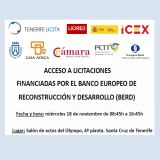 Acceso a licitaciones financiadas por el Banco Europeo de Reconstrucción y Desarrollo (BERD). El 18 de noviembre en Tenerife