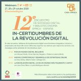 XII Encuentro de Sociedad Digital y Biblioteconomía: IN-Certidumbres de la revolución digital. Del 27 al 29 de octubre a través de las redes sociales de Casa África