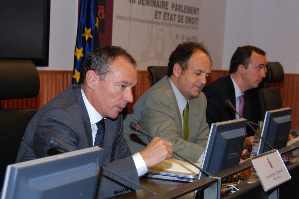 3. Luis Padilla, Secretario General de Casa África. Madrid, Manuel Alba Navarro, Secretario General del Congreso de los Diputados y el  Director de relaciones internacionales. Madrid