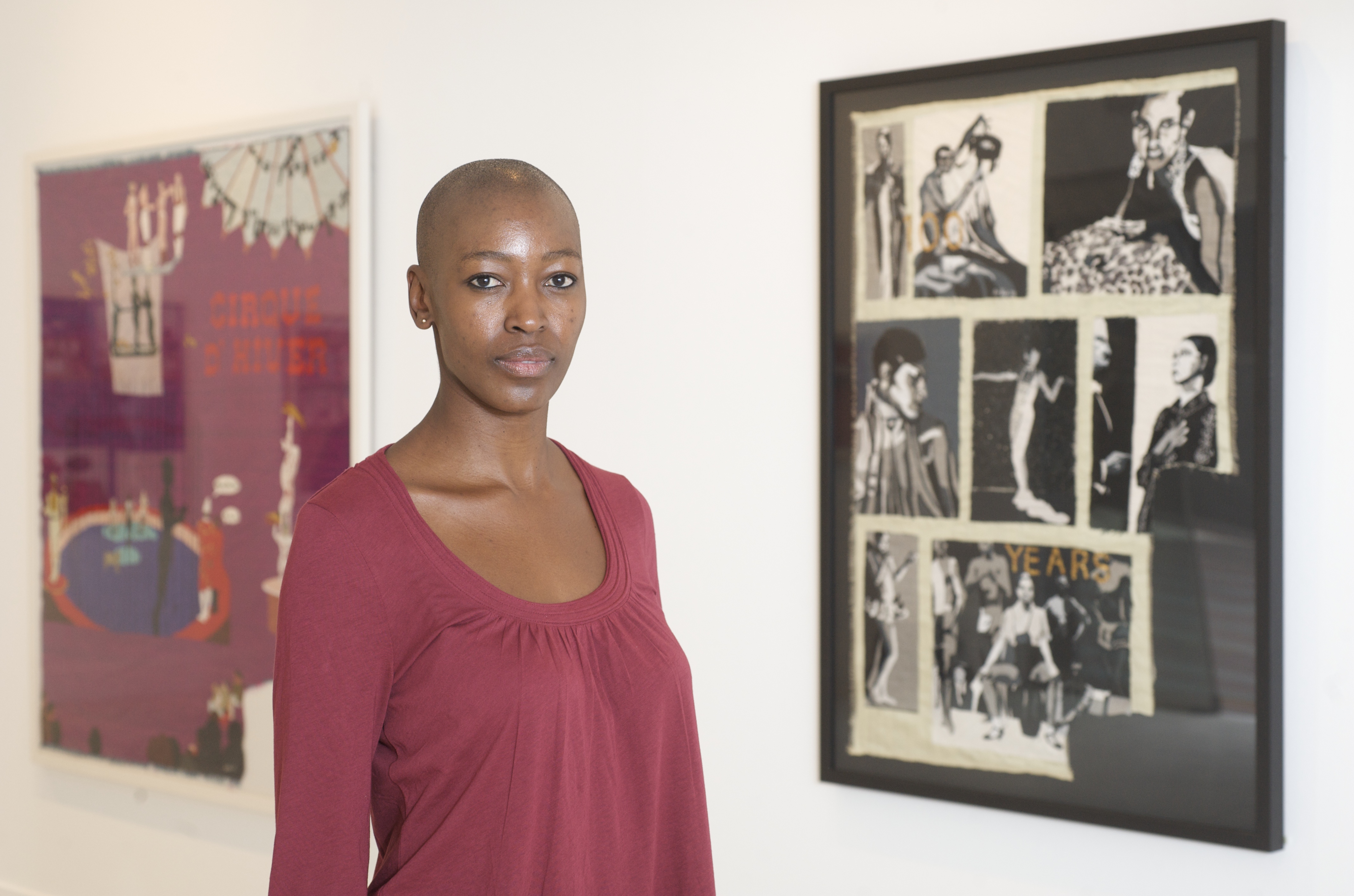 22. Imágenes de la rueda de prensa de presentación de Re/Presentaciones. Ellas crean. Billie Zangewa, Malawi