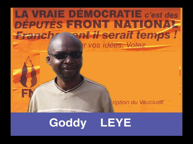 65. Extrait de Visa sur visage, vidéo, 2007 © Goddy Leye