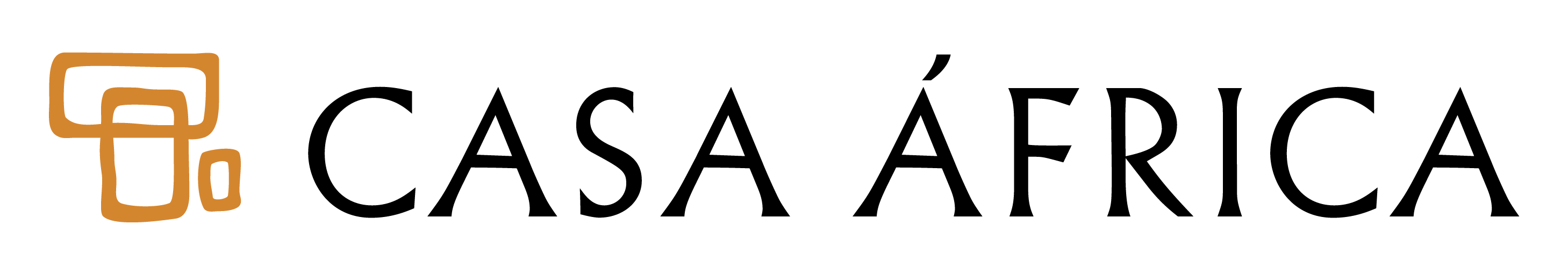 Logo horizontal negro y naranja