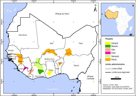 Distribución de los pueblos africanos a los que pertenecen las representaciones femeninas de esta muestra