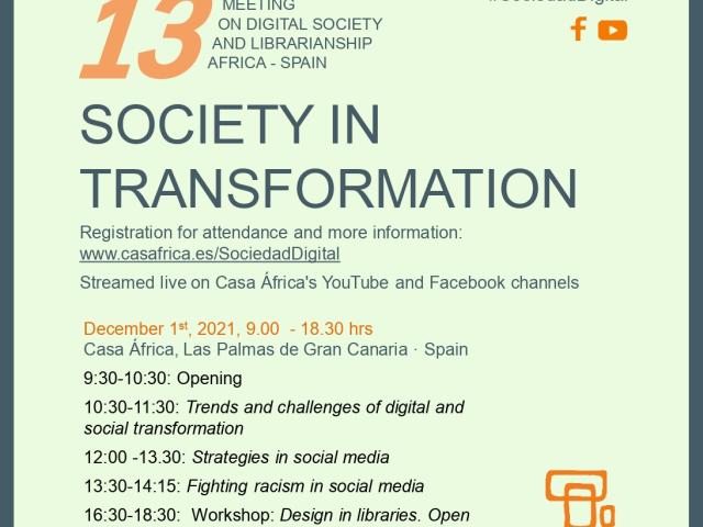 Soporte de difusión. 13º Encuentro de Sociedad Digital y Biblioteconomía. EN.