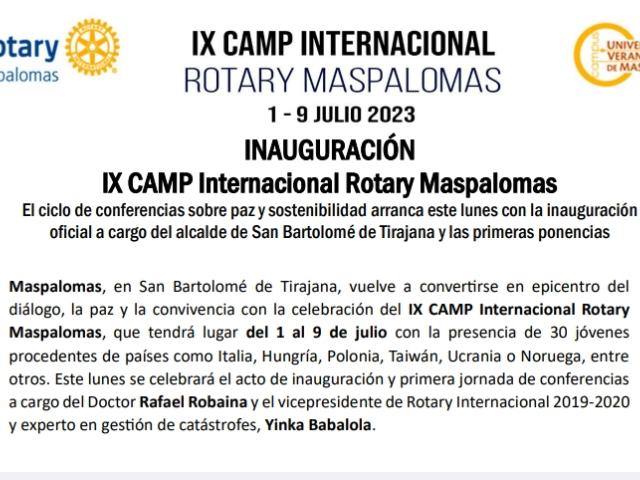 Convocatoria de prensa Camp Rotary Maspalomas 2023