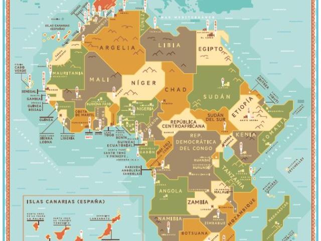 Mapa África y España cada vez más cerca