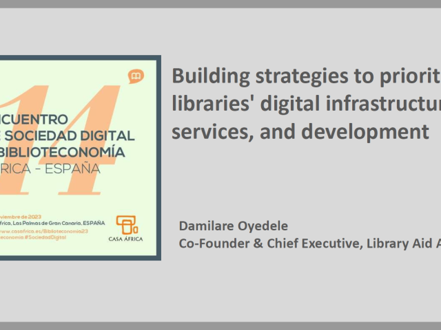 Presentación de Damilare Oyedele en el 14º Encuentro de Sociedad Digital y Biblioteconomía