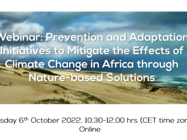 Schedule for the webinar about initiatives to mitigate the effects of climate change in Africa through Nature-based Solutions (NbS)
