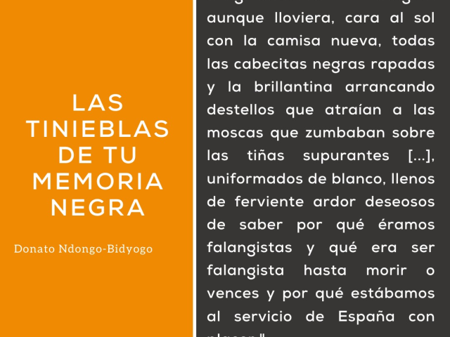Cita de la obra «Las tinieblas de tu memoria negra»