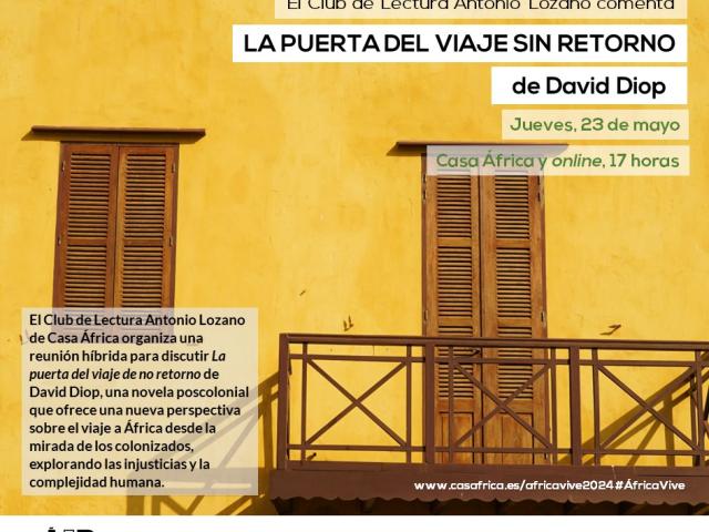 El Club de Lectura Antonio Lozano de Casa África lee el libro «La puerta del viaje sin retorno», de David Diop