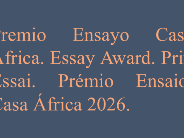 17ª Convocatoria de los Premios de Ensayo Casa África