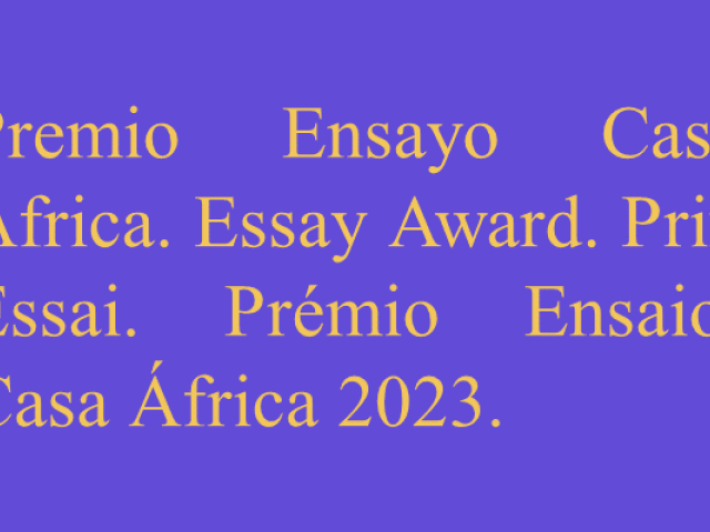 14ª Convocatoria de los Premios de Ensayo Casa África